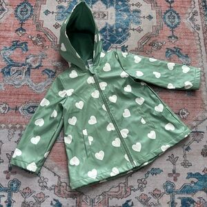Little Me Mint Green Girls Size 4T Heart Raincoat